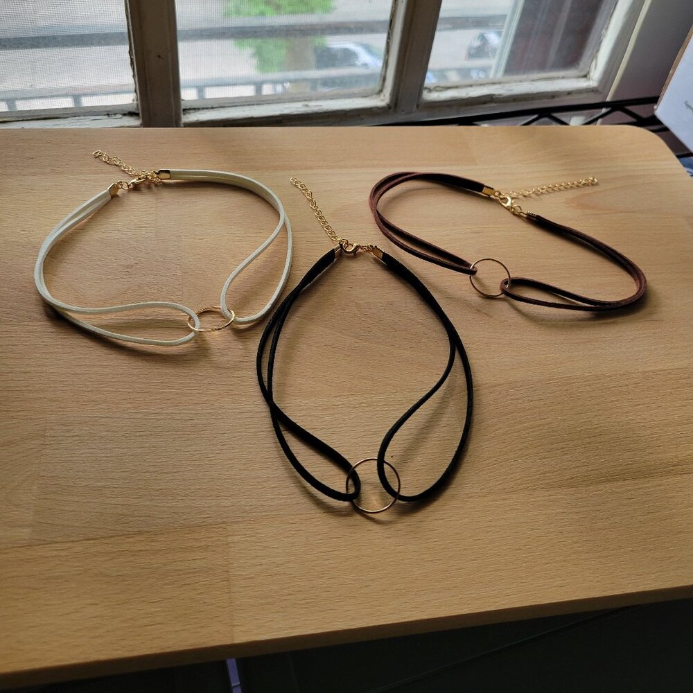 NWOT LOT of Three Adjustable Choker Necklaces